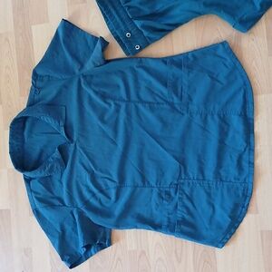 Blue Green Medical Nurse Scrub Set Sz L